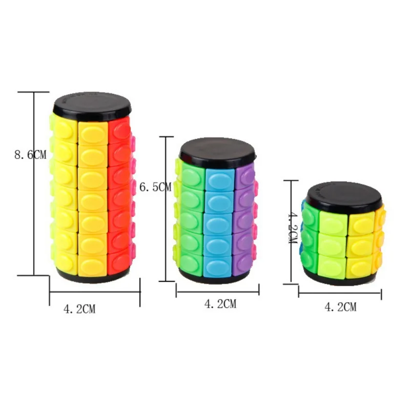 Цветной Кубик, декомпрессионные игрушки, цилиндрический кубик, скоростная головоломка, детские развивающие игрушки, детские игры, подарки