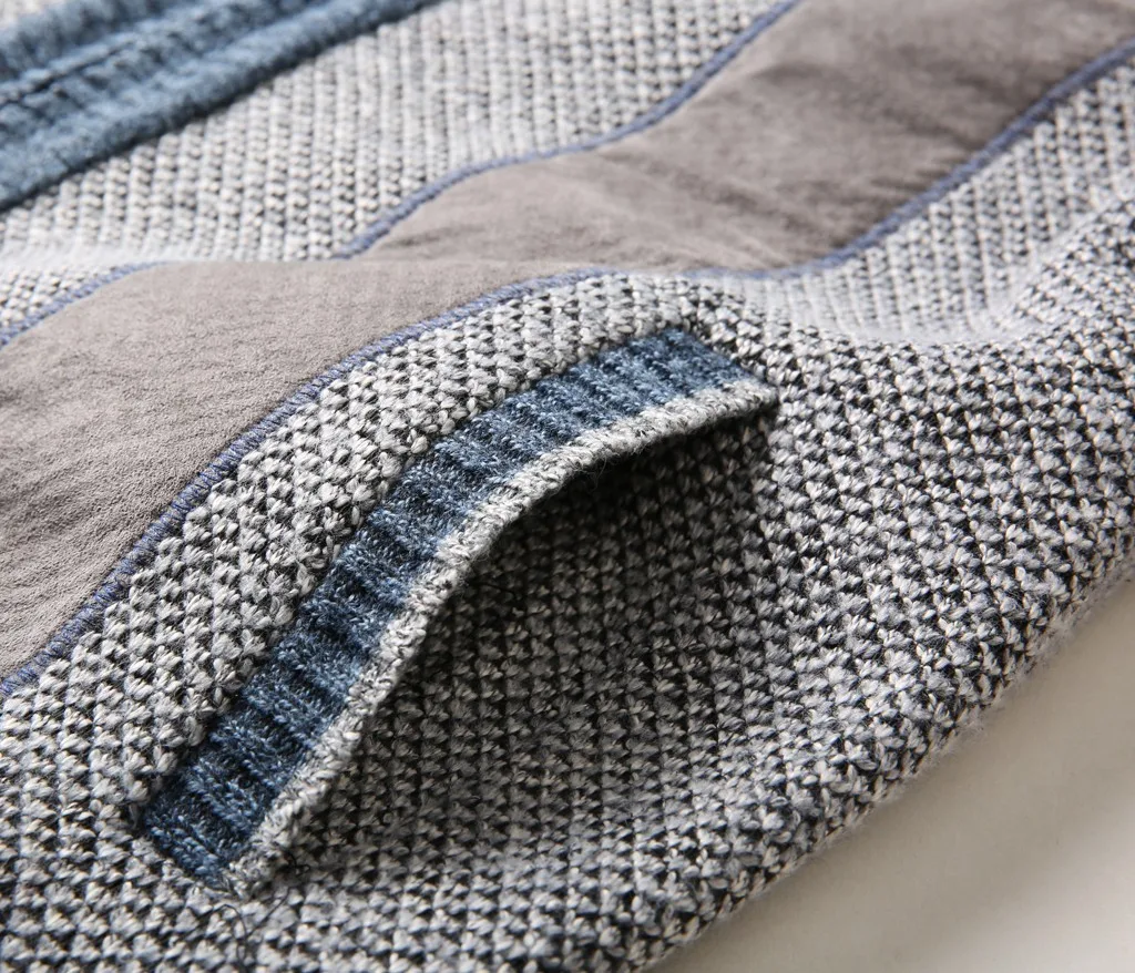 Feitong/мужская куртка, зимнее теплое пальто, повседневный вязаный Тренч в стиле пэчворк, мужская куртка, Кардиган с длинным рукавом, верхняя одежда, куртки