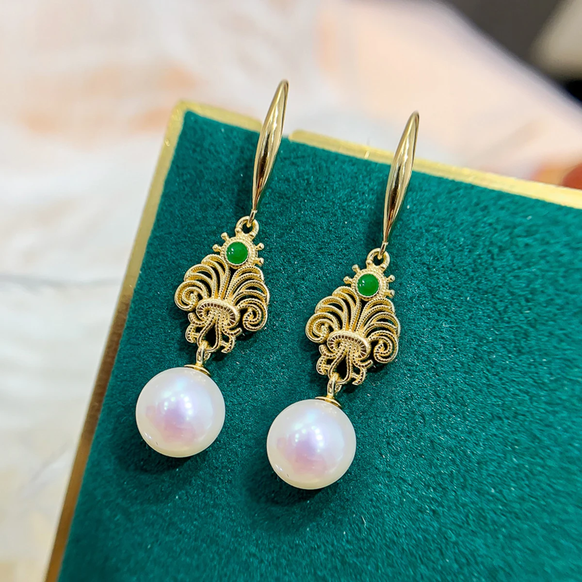 Classic Beauty Pearl Earrings Fittings Women DIY Earrings Components(Not including pearl)