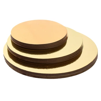

HOT-Cake Boards Set of 18 Cake Circle Bases 6 Inches, 8 Inches, and 10 Inches 6 of Each-Gold