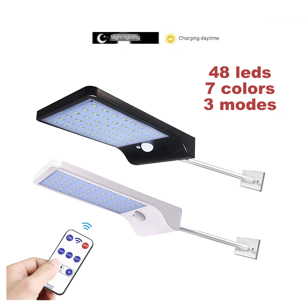

remote 48/36 led Solar powered PIR Motion Sensor Light Outdoor Waterproof Energy Saving Street Garden Security Lamp 2 way