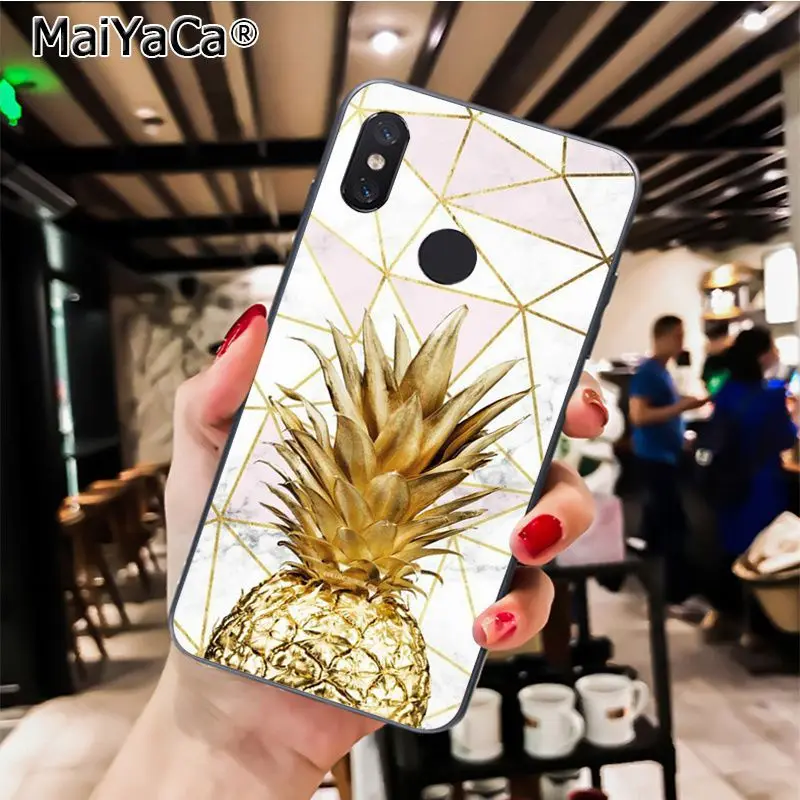 A10 MaiYaCa Art белый черный розовый мраморный принт ананас PhoneCase для Xiaomi Redmi8 4X 6A 5A 7ARedmi5 5Plus Note4 5 7 A1 A2Lite - Цвет: A10