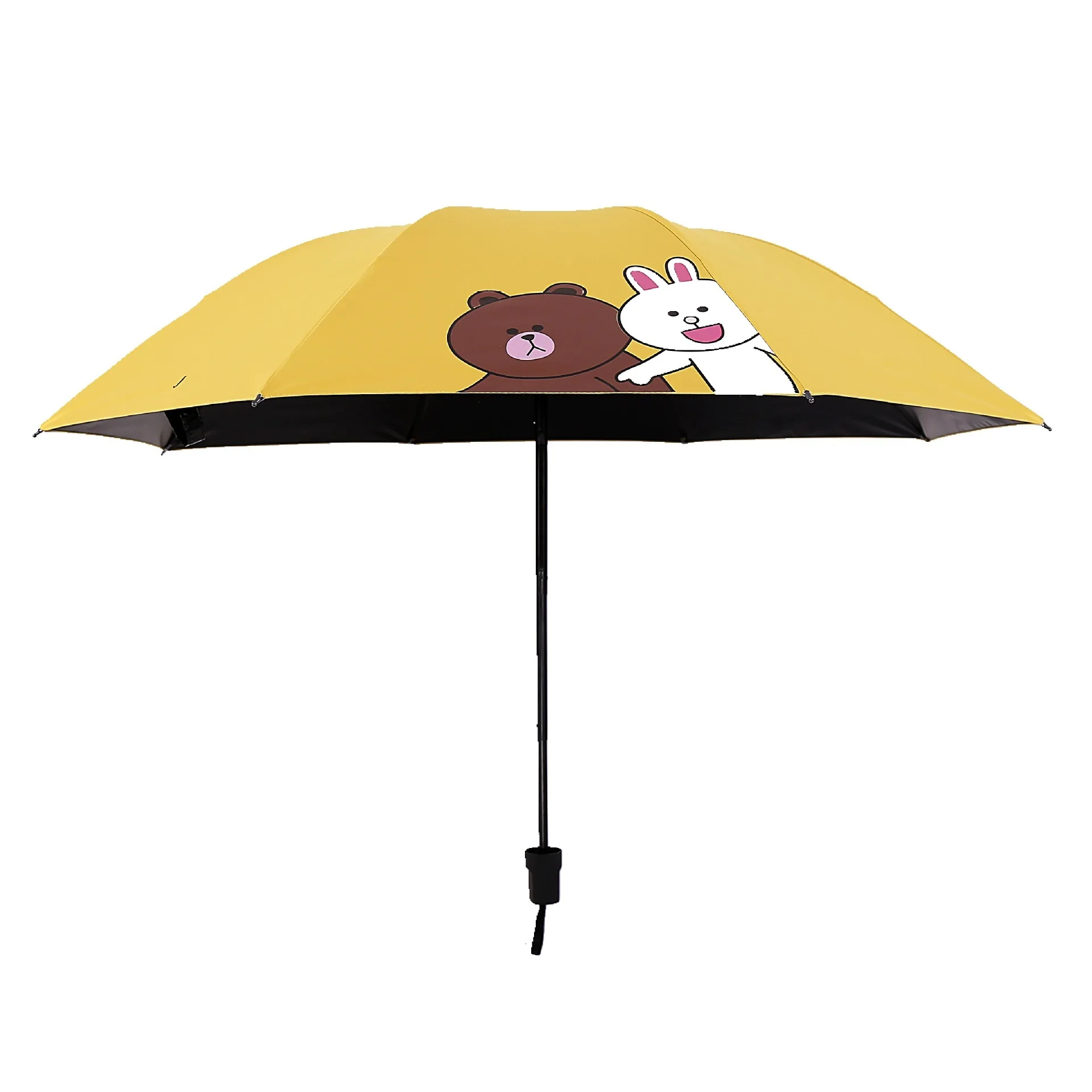 Зонт солнцезащитный утолщенный черный резиновый зонт складной зонт