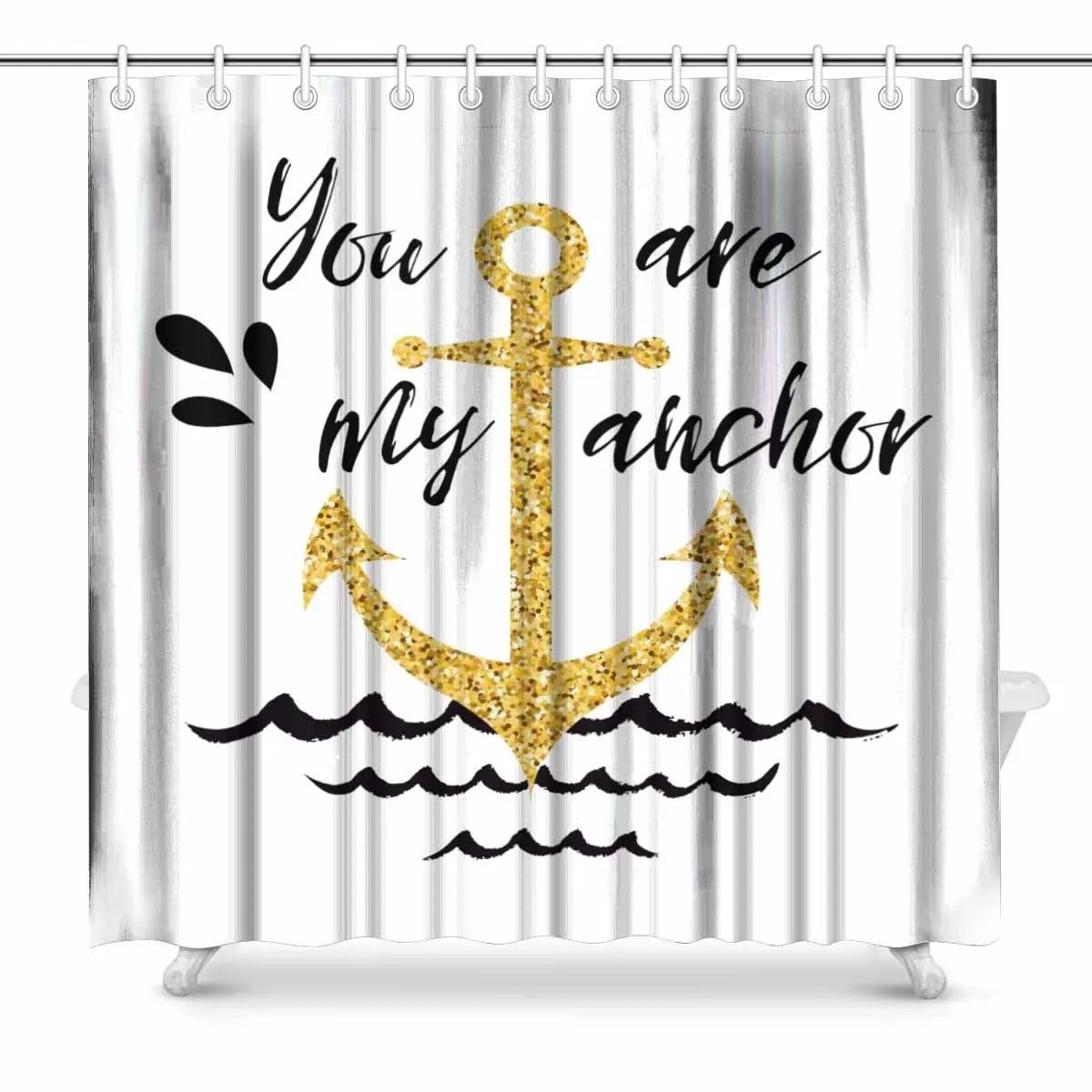Золотистый морской якорь с надписью You are My Anchor водонепроницаемый тканевый