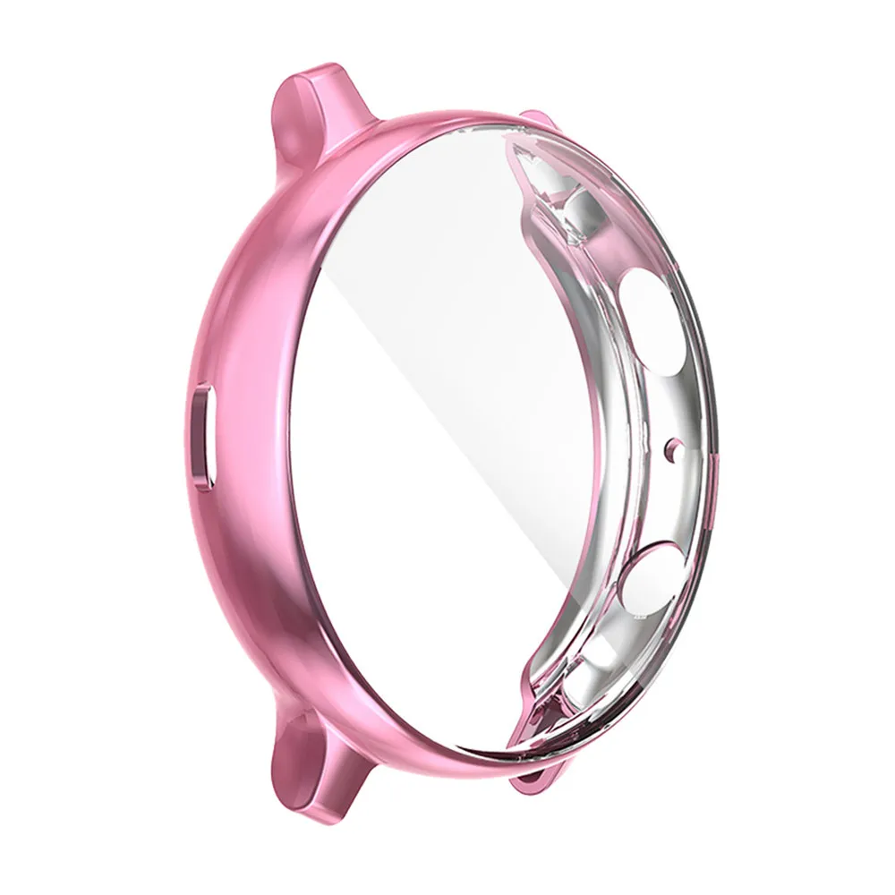 Pink High Quality Soft TPU Watch Cover Bumper With Screen Protection For Samsung Galaxy Watch Active 2 Case 40MM 44MM Watch Accessory - Цвет: Pink