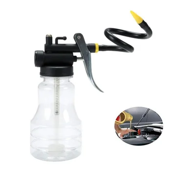 

2020 Transparent Oil Can High Pressure Oiler Lubrication Oil Can Bottle Flex Manual Oiling Gun With Rigid Spout Thumb Pump Tool