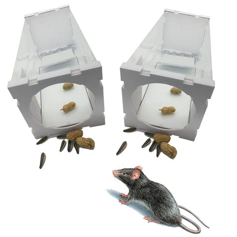 

New Transparent Rat Cage Mice Rodent Control Mouse Trap Humane Box Live