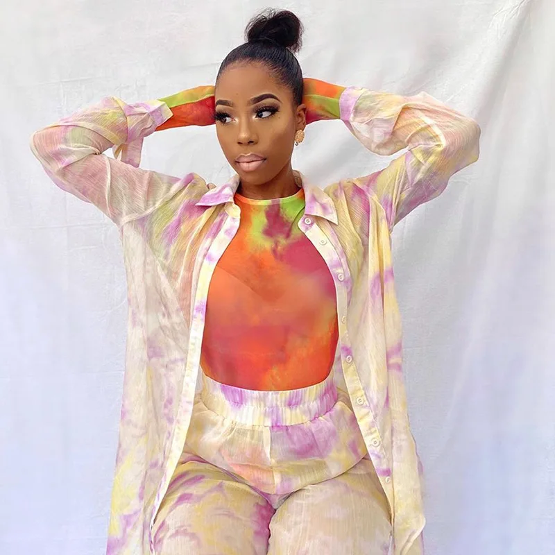 IDress Tie dye Sexy Women Sheer Mesh Bodysuit One Piece Jumpsuit Overalls for Women Combinaison Femme Body Feminino Macacao (3)