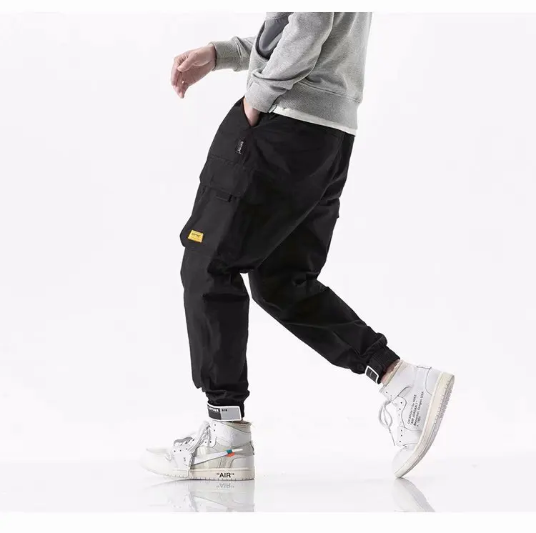 Штаны карго с карманами мужские Цветные Лоскутные Повседневные Jogger модные тактические брюки Tide Harajuku уличная SA-8