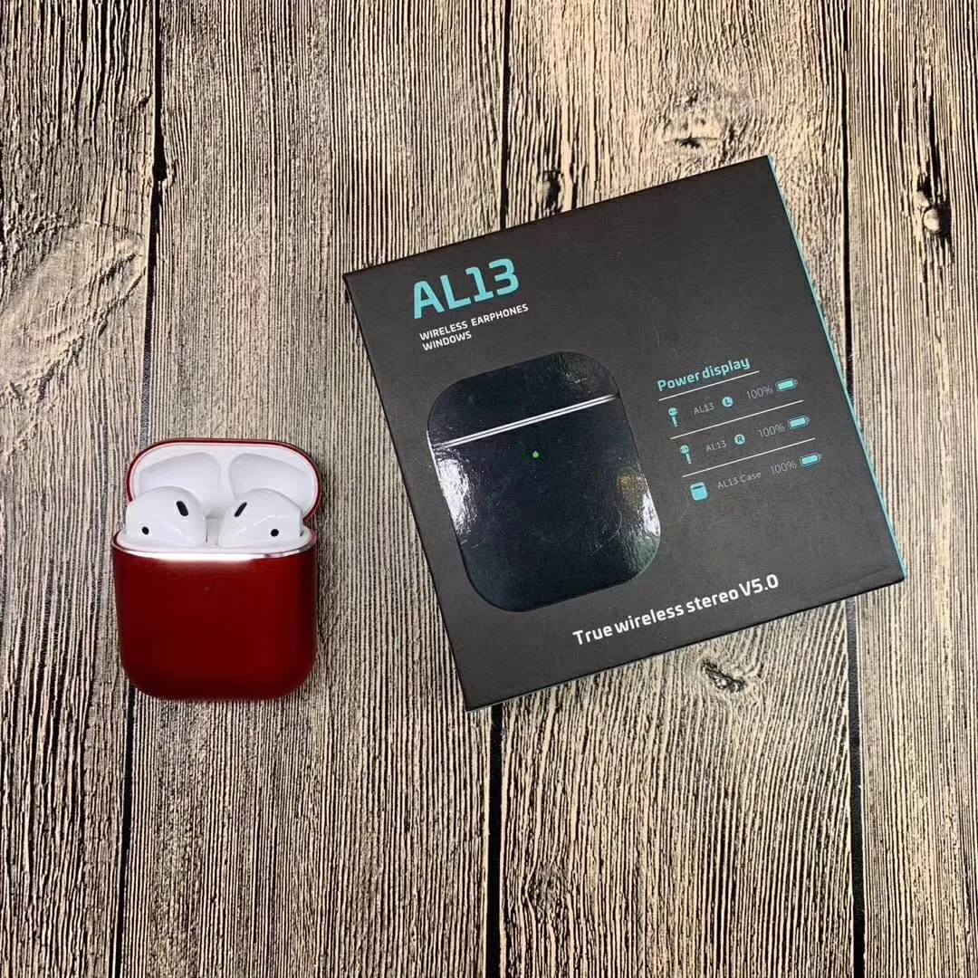 red 1:1 бренд Air 2 вкладыши AL13 TWS Беспроводной Bluetooth Сенсор 5D супе PK i10 TWS i12 TWS i200 TWS i500 TWS i9000 - Цвет: red