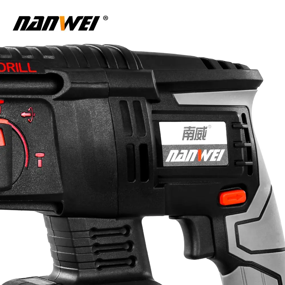 NANWEI Rechargeable brushless cordless rotary hammer drill electric Hammer impact drill 4
