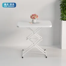 Folding Computer Desk Bedside Table Lifting Study Desk Portable Plastic Desk Home Writing Desk Folding Table