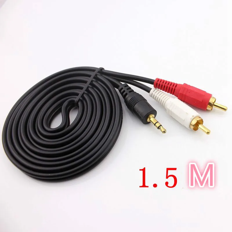 Audio line 3.5 mm 1 TO 2 rca double lotus computer connected TV sound box | Электроника