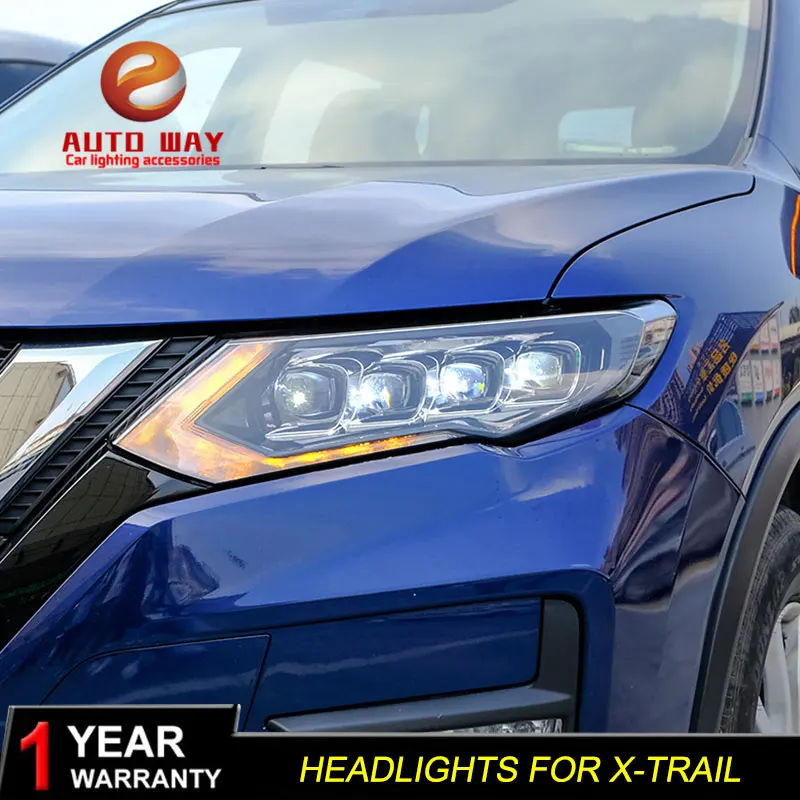 Автомобильный Стайлинг, чехол для фары Nissan X-Trail,-, все светодиодный фары Nissan X-Trail, DRL, двойной луч, би-ксенон