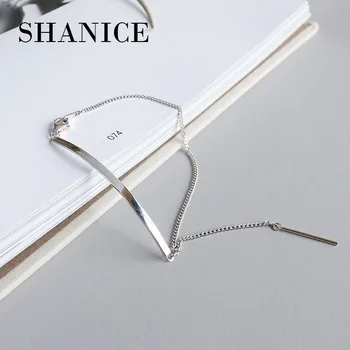 

SHANICE 100% Solid Real 925 Sterling Silver Personalized Smooth Geometric Strips Bracelet for Women's Fine Jewelry Bracelets