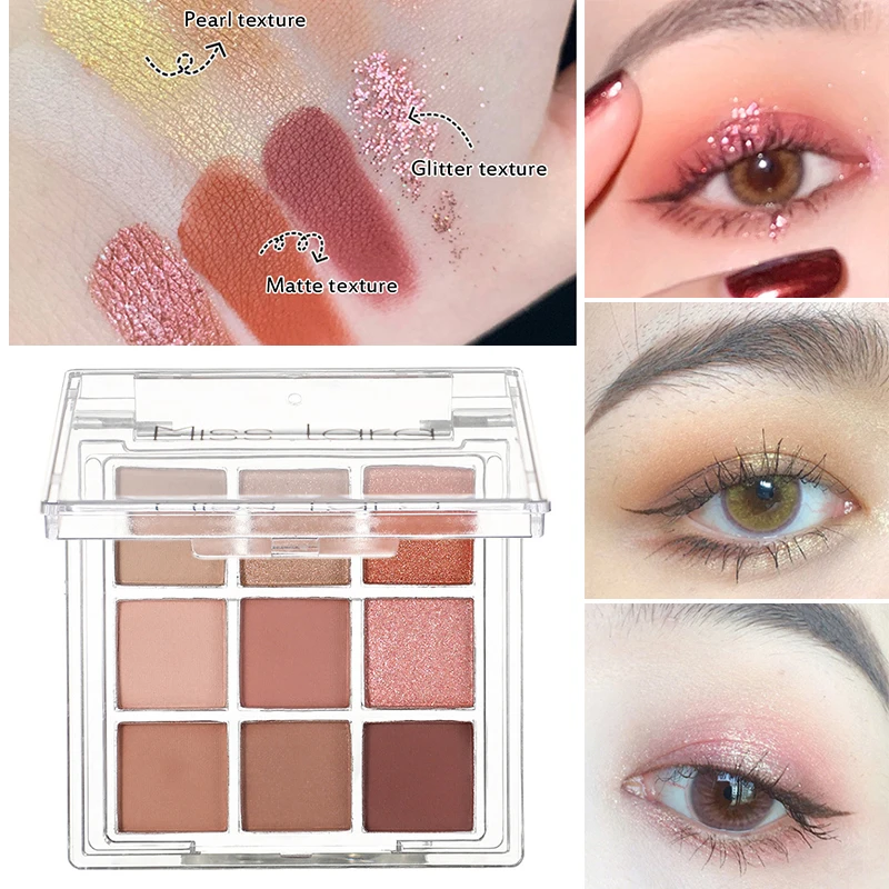 

9 Colors Matte Pearlescent Eyeshadow Waterproof Pigment Shimmer Eye Shadow Palette Makeup Glitter Eyeshadow Eye Cosmetics TSLM1