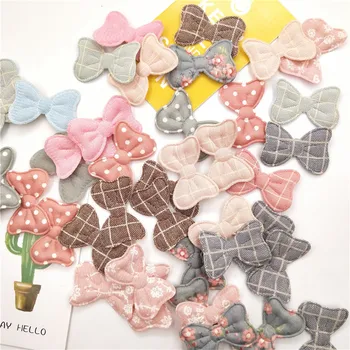 

270pcs/lot 3.9*2.5cm lattice bowknot patch applique For children hair accessories and DIY Kid Supplies DIY Hair Accessories
