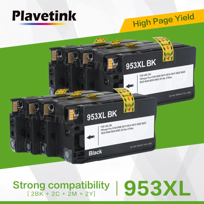 Plavetink 8 шт. 953XL картридж для принтера совместимый Замена для hp 953 XL для принтера hp 953XL OfficeJet Pro 7740 8210
