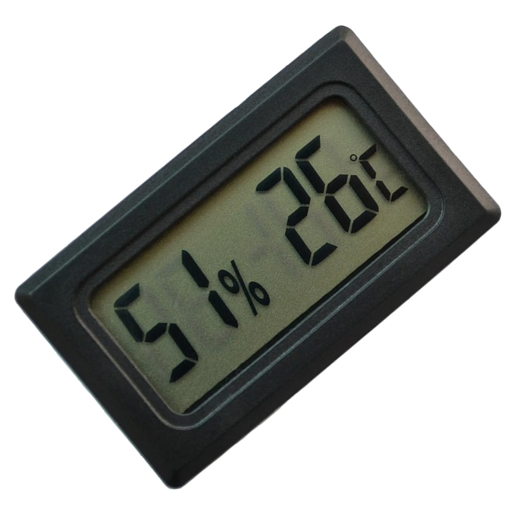 Digital Hygrometer Thermometer, Humidity and Temperature Gauge Indicator, with LCD Backlight, for Indoor Home Reptiles Office