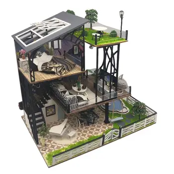 

3D Miniature Doll House Furniture DIY Wooden Dollhouse Miniaturas Kit Assembly Toy For Kids Children Birthday Gifts