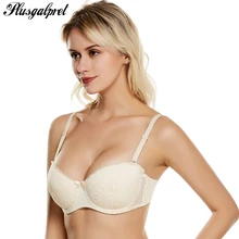 Plusgalpret бюстгальтеры для женщин, бюстгальтеры пуш-ап, одноцветные, удобные, облегающие, сексуальный, Цветочный, кружевной бюстгальтер, модное нижнее белье, корректируемое, Bh