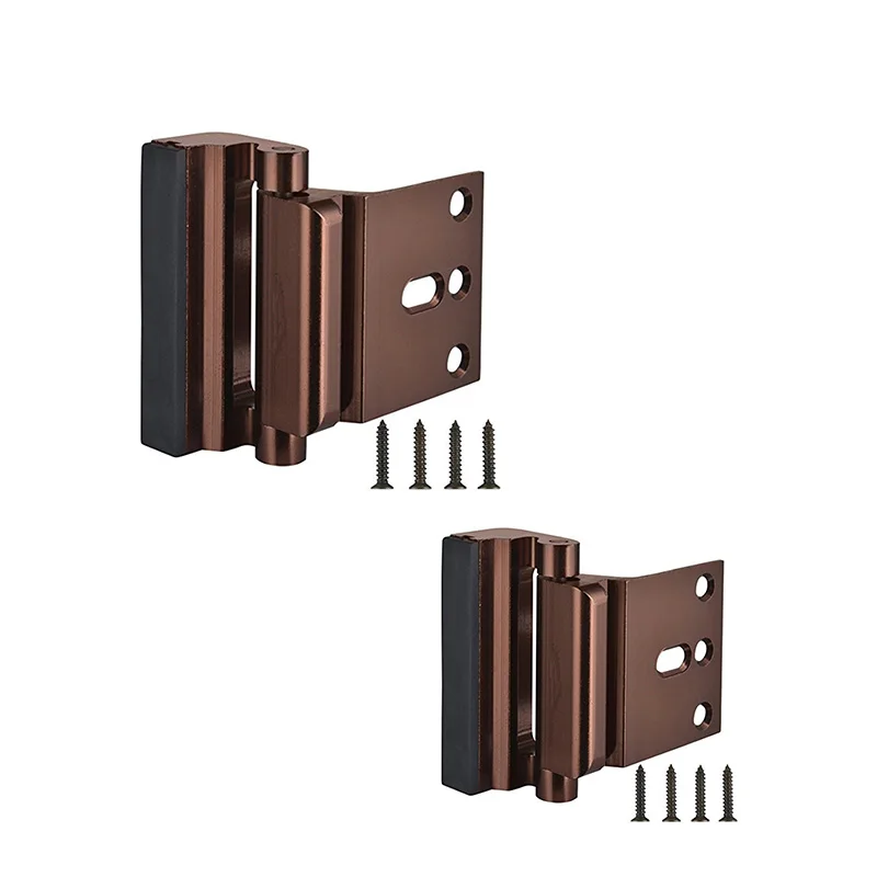 

2 pcs/lot Aluminium Alloy Door Stopper Door Reinforcement Lock Security Door Lock Home Child Proof Door Closer