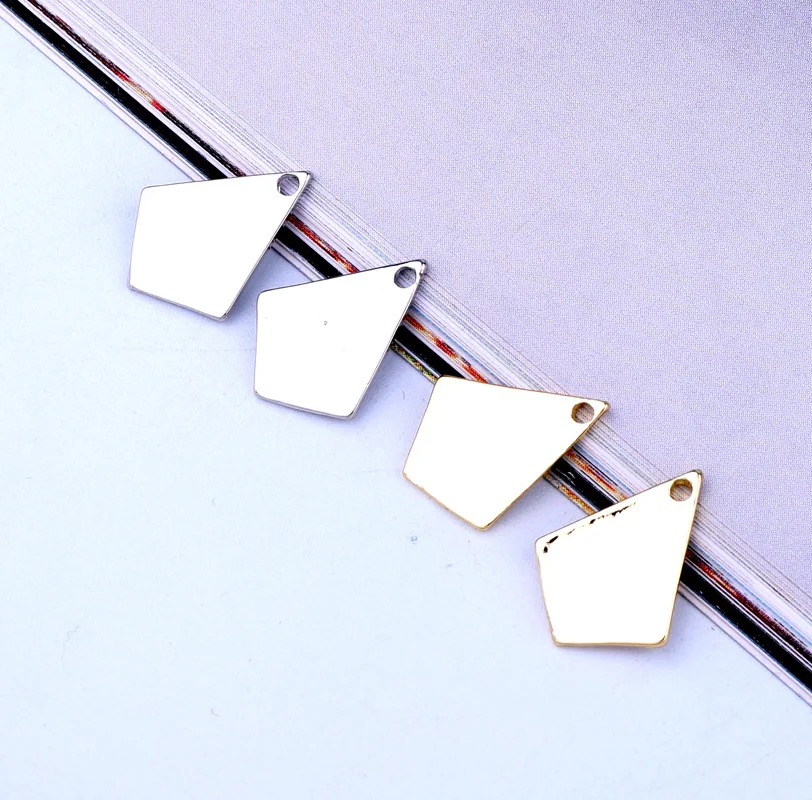 10pcs Simple Geometric Rhombus Earrings Charms Alloy Findings Minimalism Necklace Bracelet Pendant Jewelry Accessory |