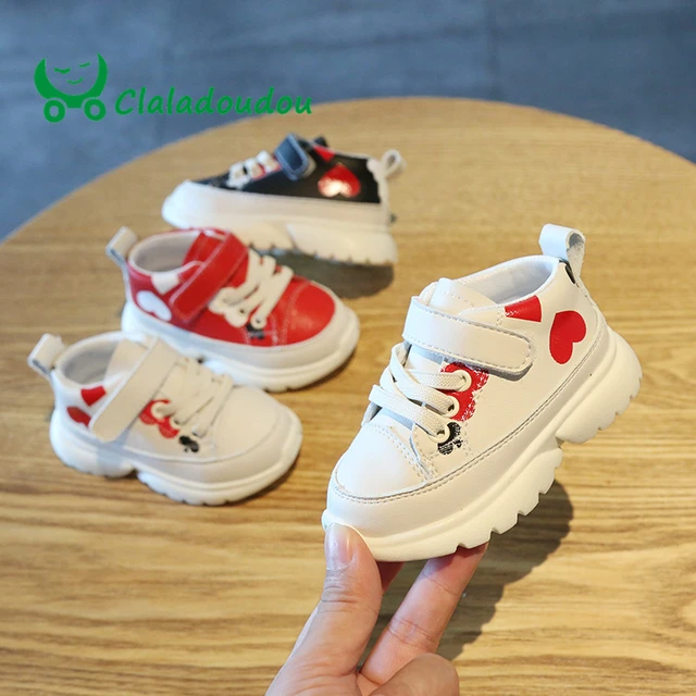 Claladoudou 12 14cm Brand Cute Girls Tennis Shoes Red Beige Black Baby Boy Shoes For 1 Year Old Pu Leather Baby Sport Shoes Flat Net Shopaholic