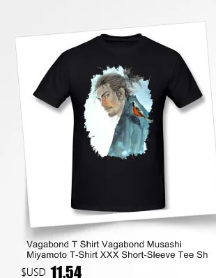 Футболка Vagabond, футболка Vagabond Musashi Miyamoto, Мужская футболка из 100 хлопка, Потрясающая Летняя футболка с коротким рукавом и большим графическим рисунком