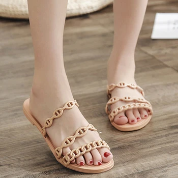 

Summer Woman Slippers Women Casual Flats Slides Women's Fashion Comfortable Solid Shoes 2020 Ladies Non Slip Outdoor Footwear