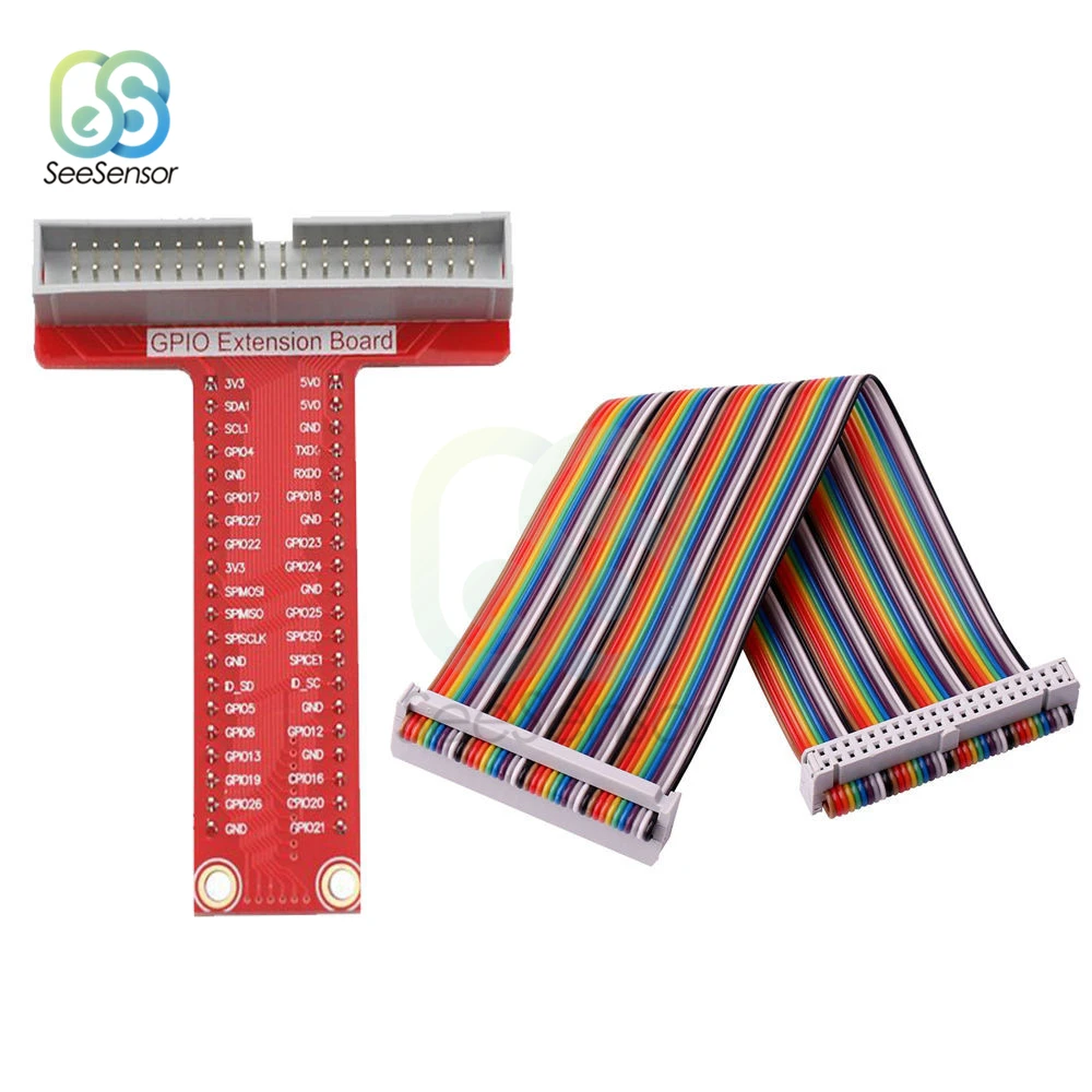 

T-type GPIO Expansion Board + Raspberry Pi 40Pin Cable 20cm For Raspberry Pi 3 2 Model B & B+