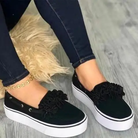 Women Flats Shoes Platform Sneakers Slip On Suede Ladies Loafers Casual Floral Shoes Women Shoes zapatos de mujer 2020 new 663