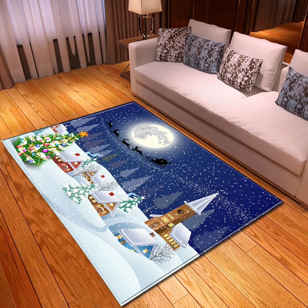 Рождественская снежинка печатные ковры Рождество вечерние коврики Кухня