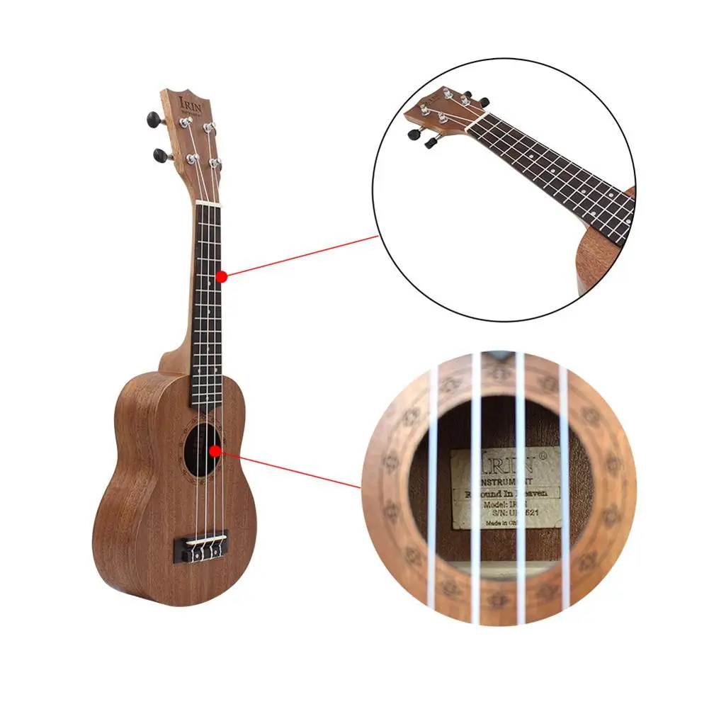 21 дюймов Sapele ukulele с гравировкой Ukelele 15 ладов Акустическая гитара Мини Портативный Профессиональный музыкальный инструмент Гавайская гитара ra