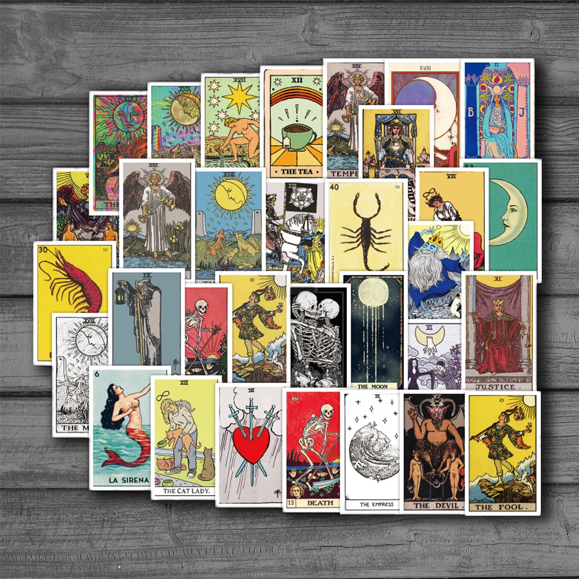Наклейки граффити для карт 10/50/60 шт./упак. Tarot наклейки гадания багажа ноутбука