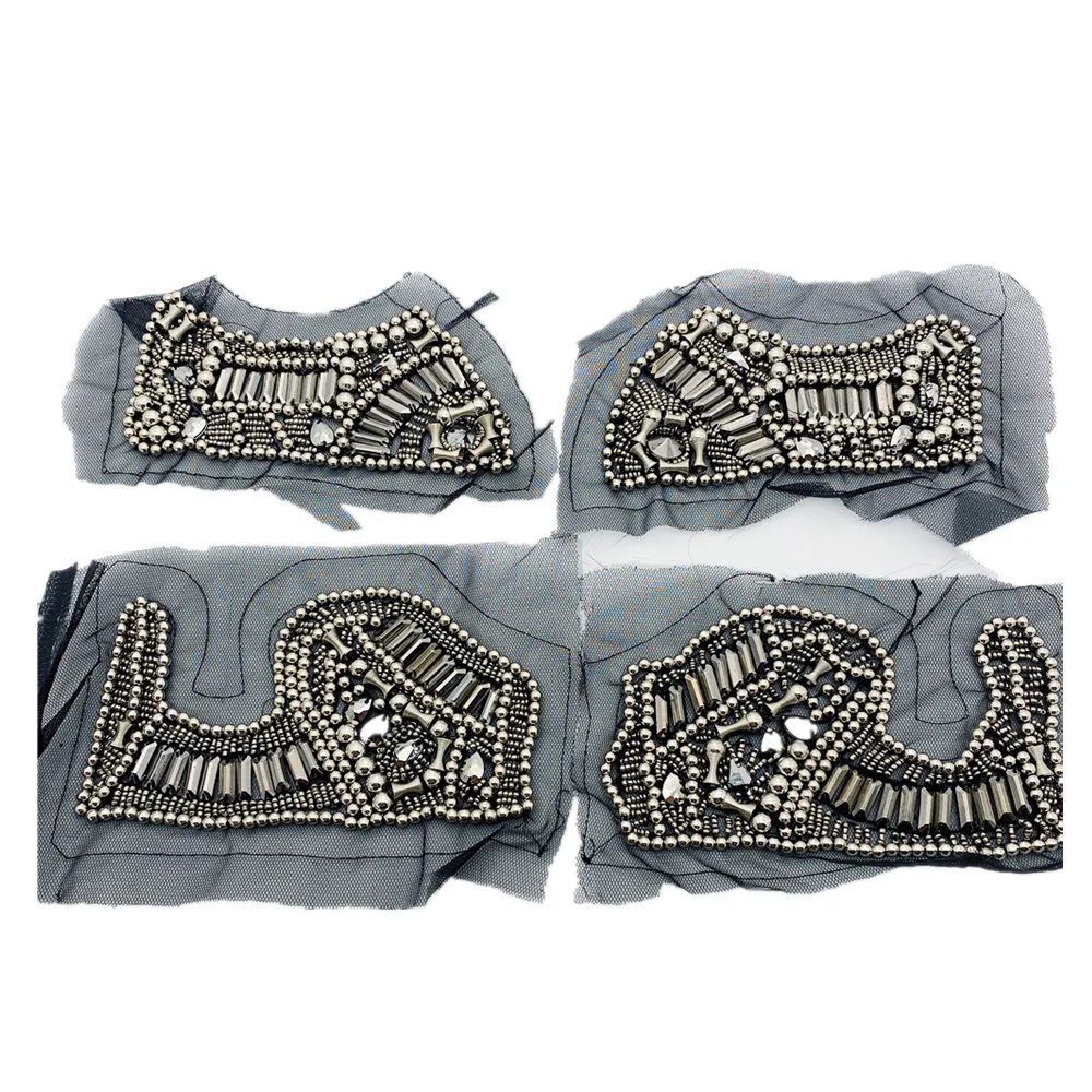 

Metal Beaded Rhinestone Patches sew on clothes shoes bags for DIY decoration