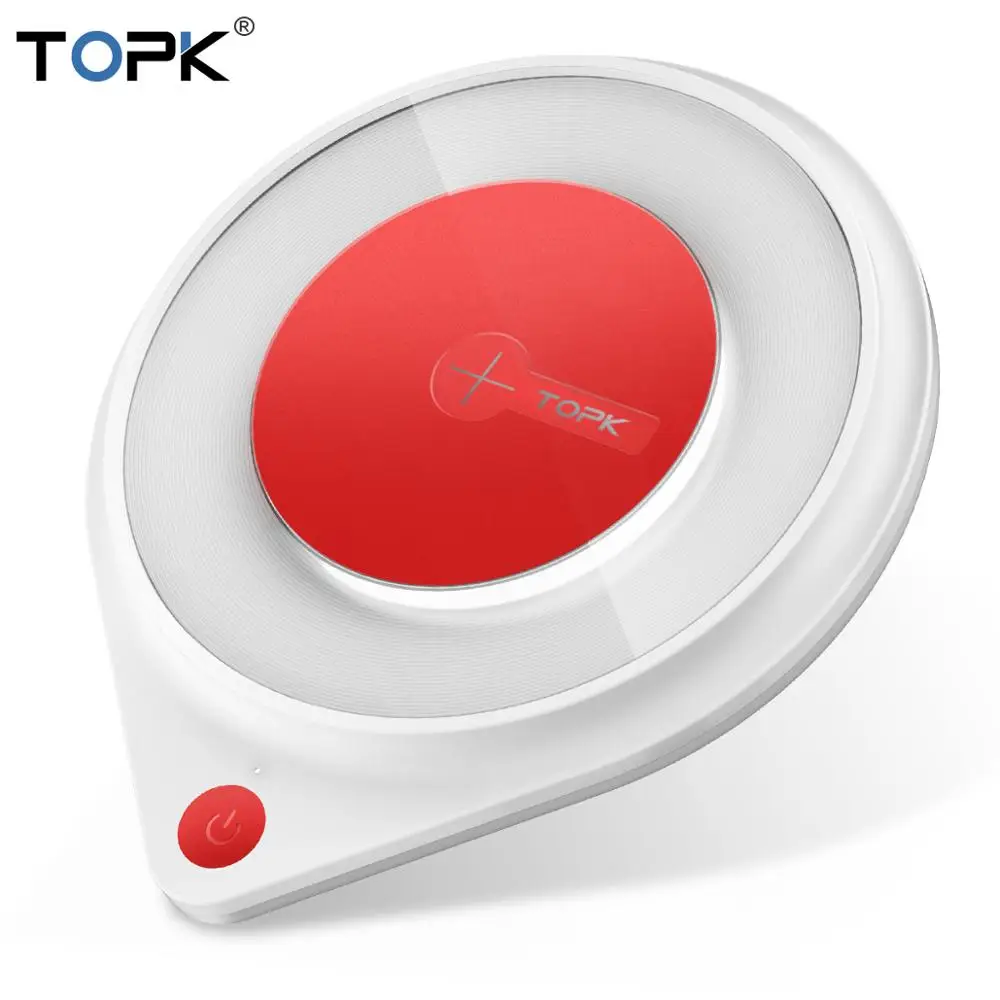 TOPK 10 Вт Быстрое беспроводное зарядное устройство для iPhone 11 XR X Max Pro 8 Plus прикроватная лампа зарядная подставка для samsung S10 S9 S8 Plus Note 8 9 - Цвет: White