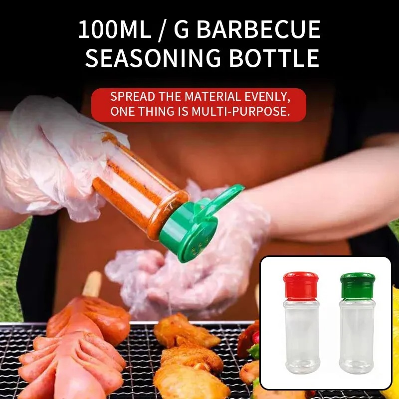 

Plastic Spice Salt Pepper Shakers Seasoning Jar BBQ Condiment Bottles Cruet Container Kitchen Seasoning Bo With Lids 2/4/12Pcs