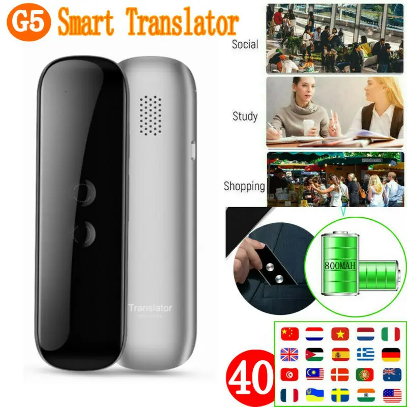 Портативный Translaty MUAMA Enence Smart Instant в режиме реального времени Voice 40 + переводчик языков G5 Универсальный