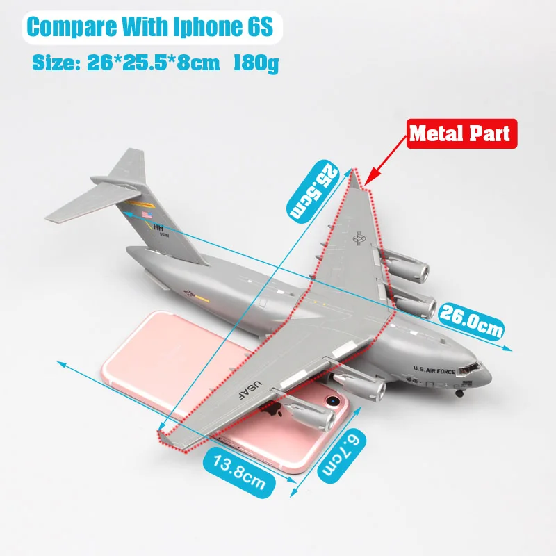 1:200 масштаб Амер USAF 2010 Boeing C-17A Globemaster III большой Военный транспортный самолет литая под давлением модель автомобиля игрушечный истребитель
