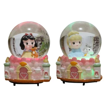 

Fairy Princess Crystal Ball Home Decoration Accessories Cartoon Girl Character Rotating Music Box Christmas Decor Wedding Gift