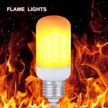 

E27 LED Dynamic Flame Effect Corn Bulb 3 Modes AC 85-265V Flickering Emulation Decor Lamp Creative Fire Lights E14 E26 E12 B22