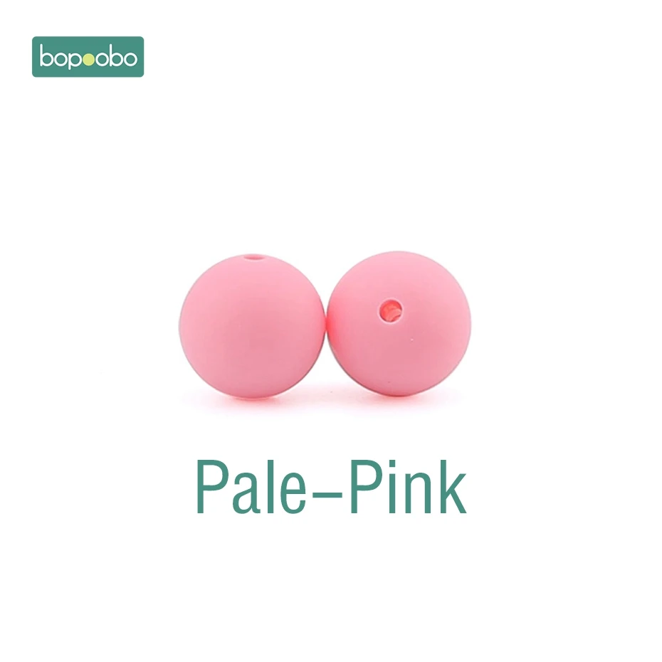 Pale Pink Bopoobo 100 шт Детские принадлежности для кормления Силиконовые Бусины Пищевой Прорезыватель DIY Ювелирный Браслет Детская Игрушка прорезыватель 12 мм - Цвет: Pale Pink