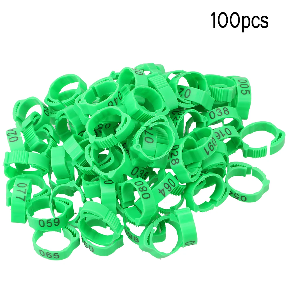 HILIFE 100Pcs/set Buckle Ring Foot Ring Color Randomly Adjustable Leg Digital Label For Chicken Duck Pigeon