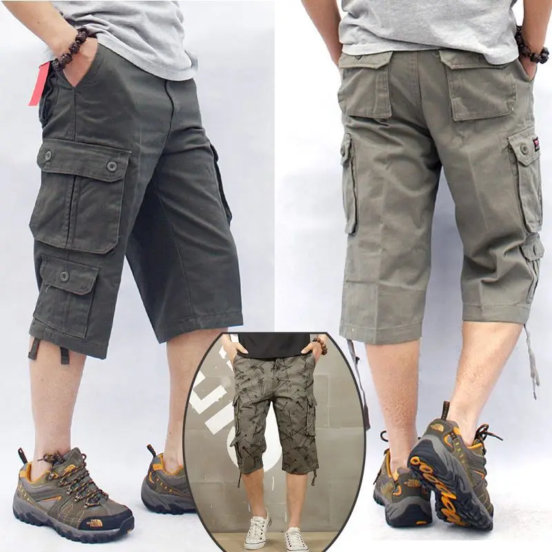 

Plus Size Men's Multi-pocket Casual Cargo Shorts Summer Loose Straight Outdoor Sports Shorts Army Fans Tactical Shorts