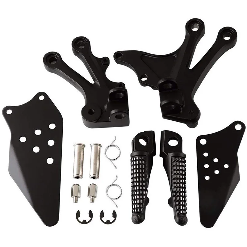 Для Kawasaki ZX10R 2006-2010 2008 ZX 10R 06 07 08 09 10 Черный Мотоцикл Передние пассажиры подножки для ног с кронштейнами