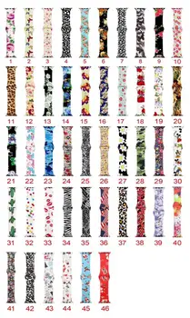 

100pcs Printing Silicone Strap For Apple Watch Band 38 40 42 44mm For iWatch series 4 3 2 1 Replace Bracelet Watchband Sport