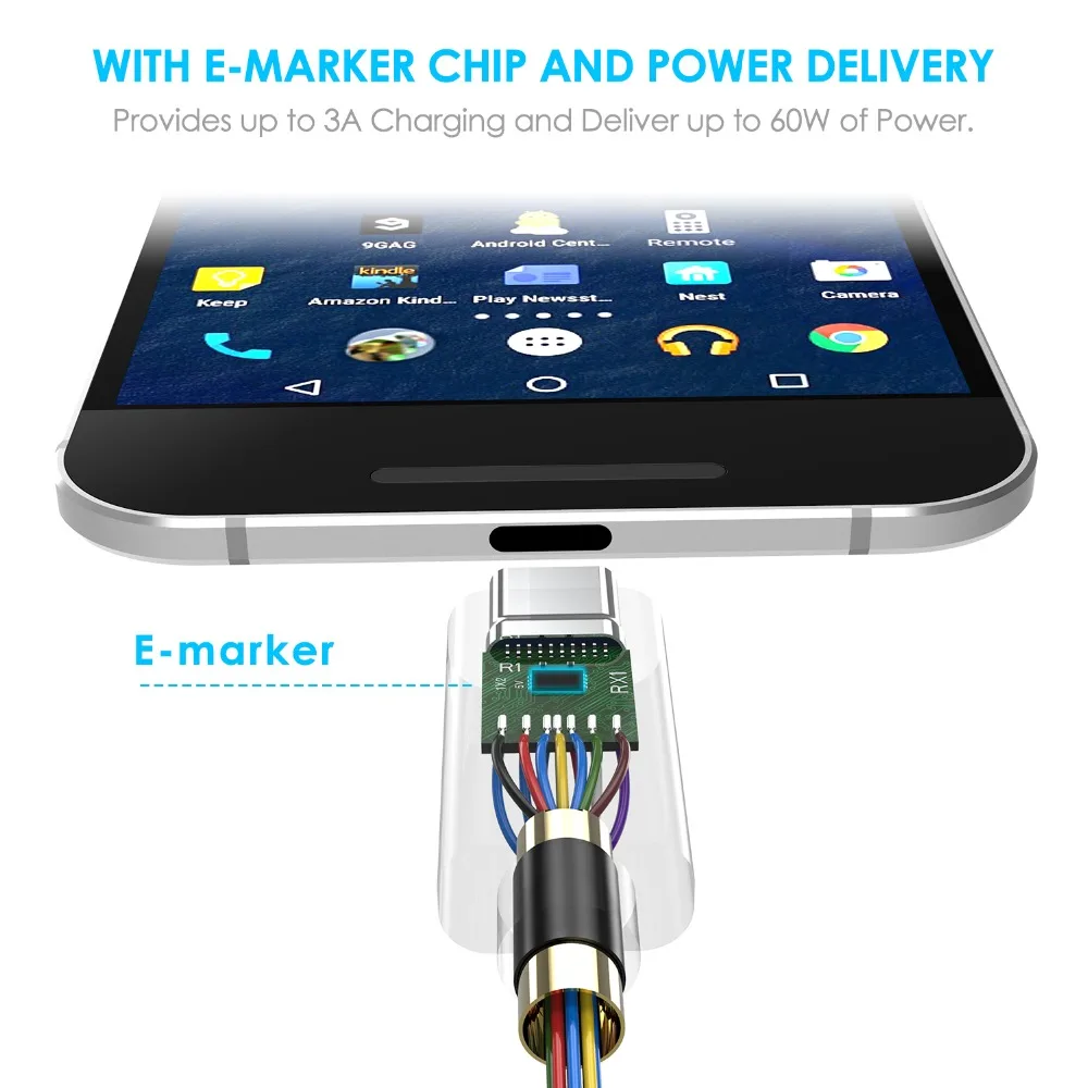 CHOETECH 1m USB Type C Cable USB-IF Certified USB 3.1 Gen 2/10Gbps 5-20V/3A 60W Type C Cable For Macbook Pro USB C Cable
