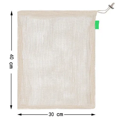 Сумки для хранения овощей, многоразовые сетчатые моющиеся мешки для хранения продуктов, фруктовые игрушки, органайзер для кухни - Цвет: 30X 40CM