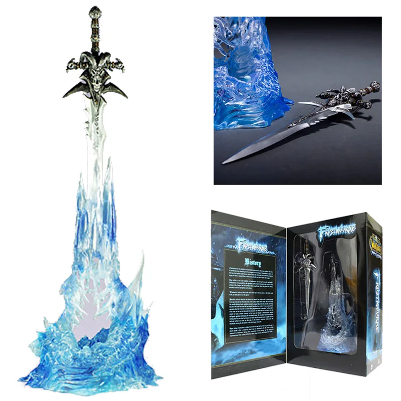 

Hot WOW Arthas Menethil's Weapon Frostmourne Sword with LED Lighting Figma Starz PVC Figure Model Toy Gift